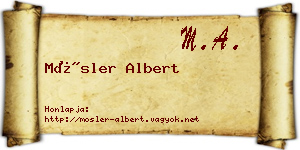 Mösler Albert névjegykártya
